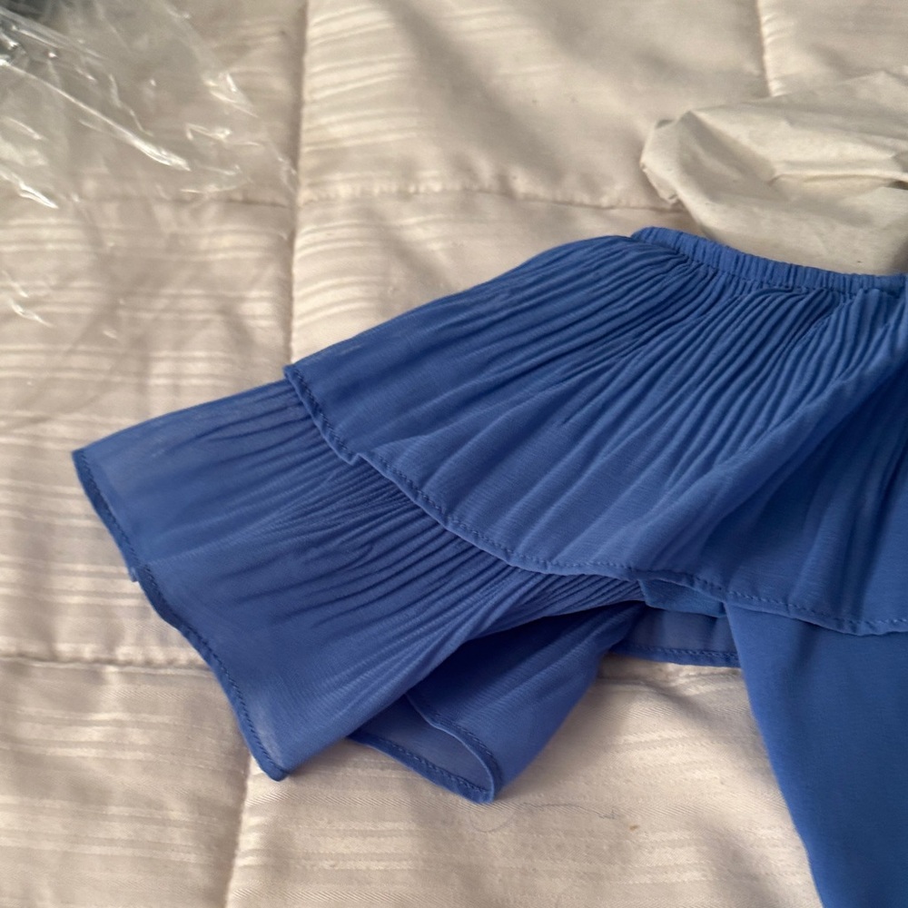 Adelyn Rae Blue Ruffled Dress - Picture 5 of 8